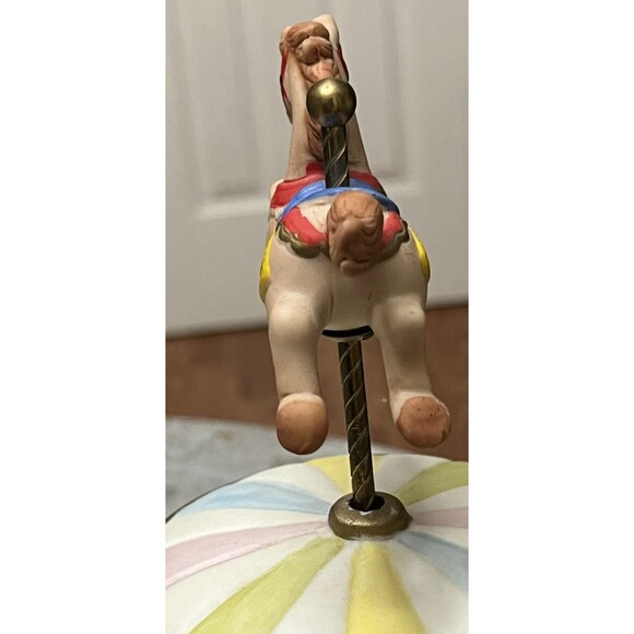 Lefton China Carousel Horse Music Box Hand Painted Vintage 80s Collectible VIDEO - Picture 4 of 8